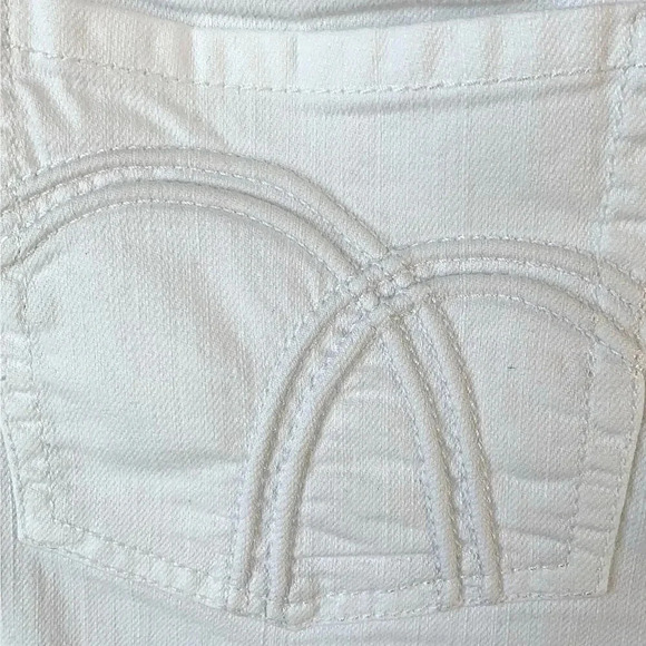 Liz Claiborne Jeans Boyfriend Fit Straight Crop Cuffed Size 10 White Mid Rise - Picture 12 of 16